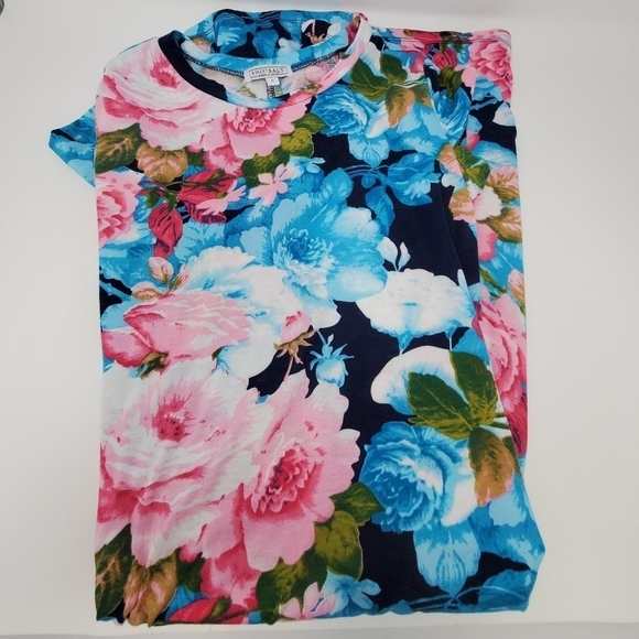 SWEET SALT MODEST CLOTHING SHORT SLEEVE BLUEVPINK FLORAL MIDI DRESS WOMEN SMALL - Picture 8 of 13